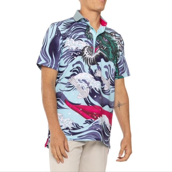 Greyson Men’s Size Large Mythical Sea Golf Polo New With Tags - Picture 6 of 7